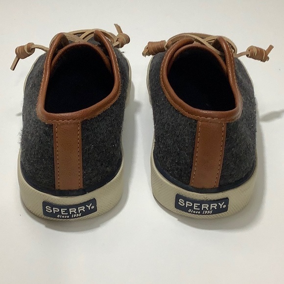 Sperry top sider leather trim wool blend slip on sneakers women size 6.5 M EUC - Picture 3 of 14